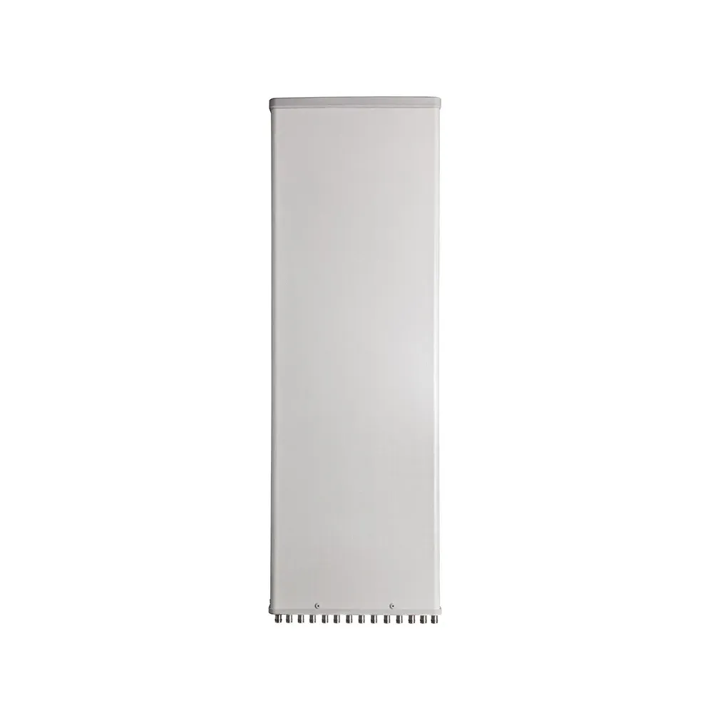 14-Port, Panel Sector Antenna, 65° HBW, 698-960/(2x) 1710-2170/(2x) 1710-2690/(2x) 2490-2690 MHz, 14.5/17.5/17.5/18/18/17.5/17.5 dBi, 2-12°T, 1.397 m