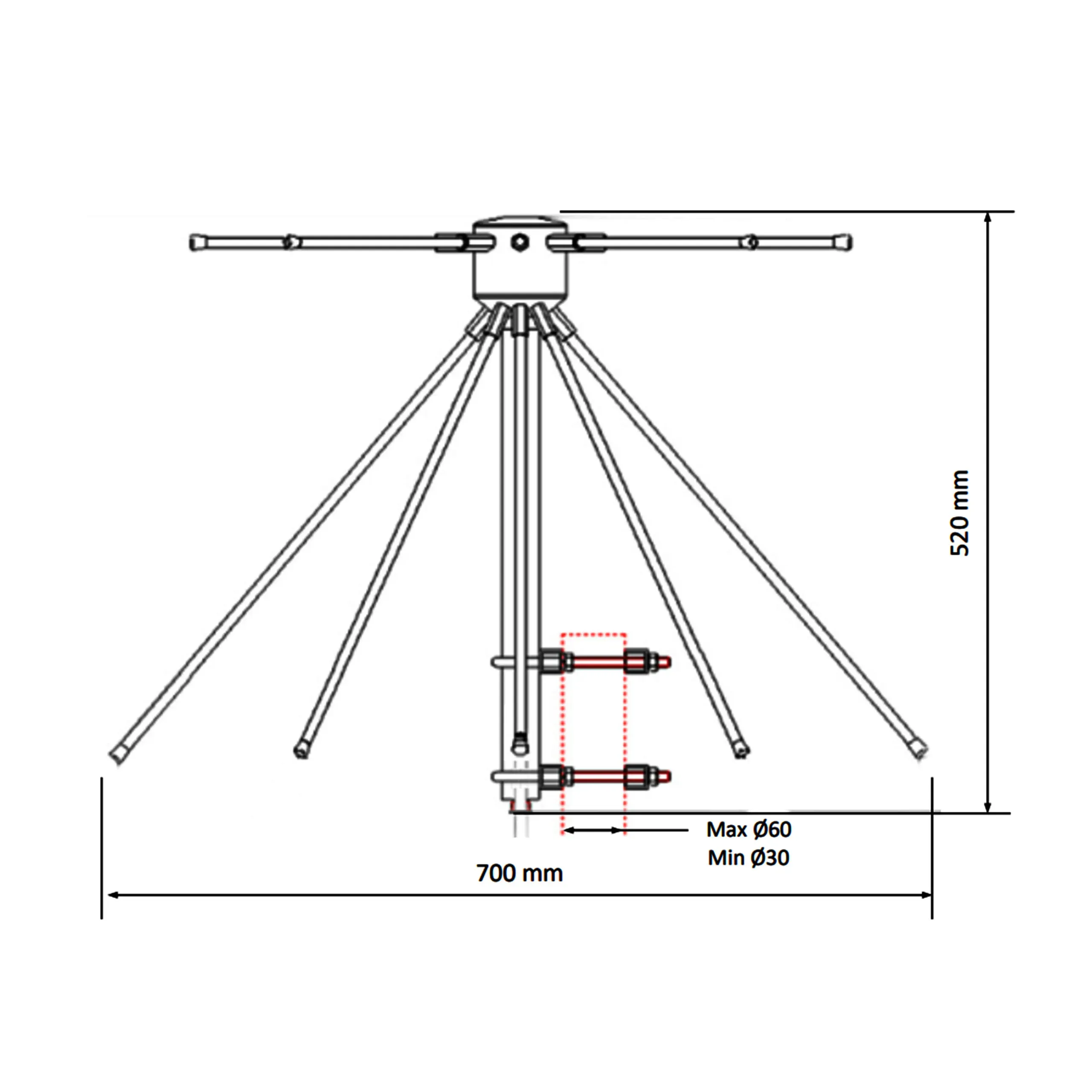 MT-2040MDA/UHF Discone Antenna