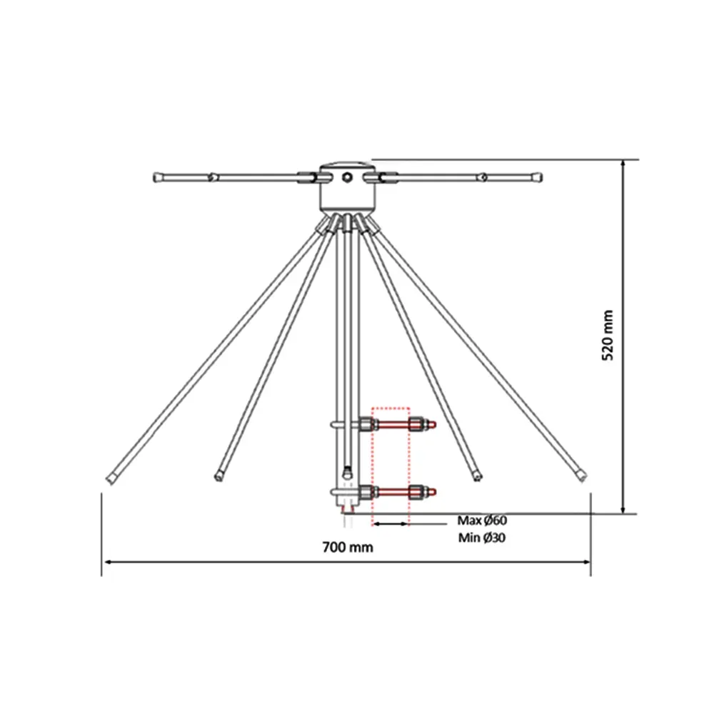 MT-2040MDA/UHF Discone Antenna